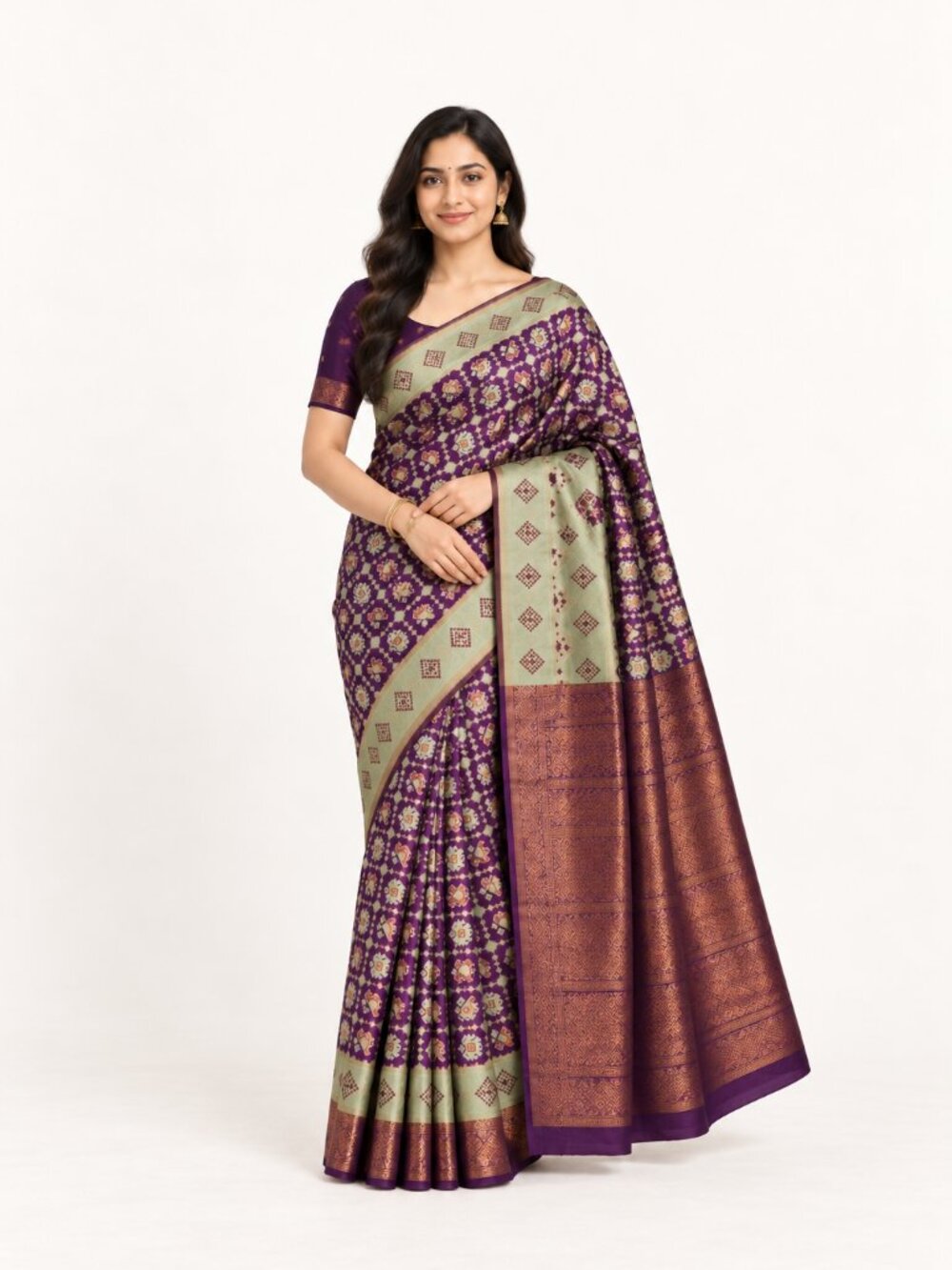 Silk Saree with Unstitched Blouse, Cultural Wear for Women